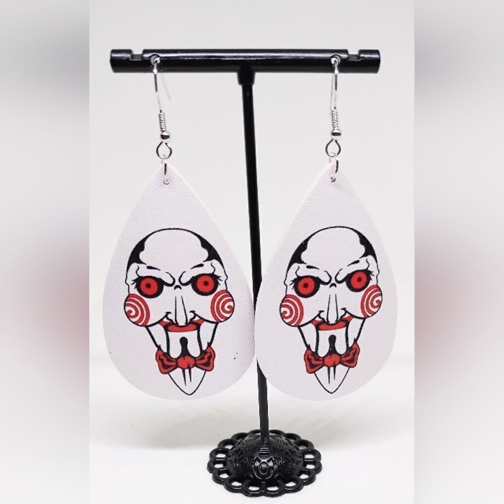 Halloween earrings faux‎ leather new e54
